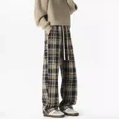 D&W Classic Christmas Red Plaid Sweatpants