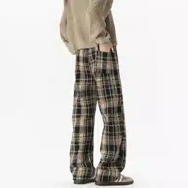 D&W Classic Christmas Red Plaid Sweatpants