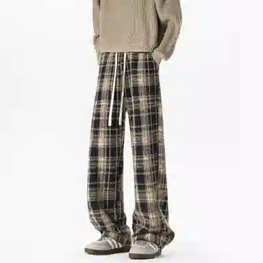 D&W Classic Christmas Red Plaid Sweatpants