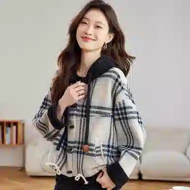 曲韩 连帽通勤简约夹克外套 女款