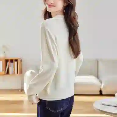 曲韩 精致双向拉链开衫春秋潮款针织衫 女款