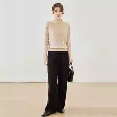 曲韩 蕾丝领口气质高级感气质针织衫 女款