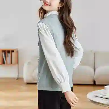 曲韩 时尚重工镶钻钉珠马甲针织衫 女款