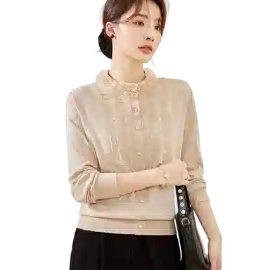 曲韩 蕾丝领口气质高级感气质针织衫 女款