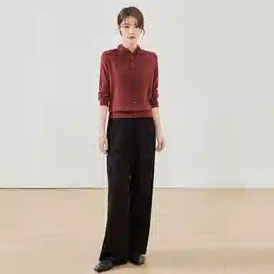 曲韩 蕾丝领口气质高级感气质针织衫 女款