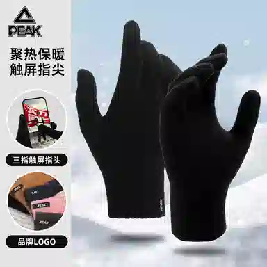 匹克 冬季保暖户外骑行滑雪触屏加绒骑车开车防寒针织毛线 腈纶 绒线手套 男女同款情侣款 多色可选