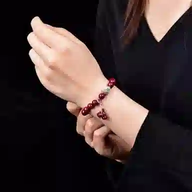 石在行 紫金砂单圈 招财转运 平安纳财纳福 国潮复古 佛珠盘玩好运 送礼 朱砂 玉石手串 女款