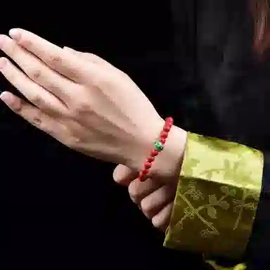 石在行 高含量红砂单圈招财转运平安纳财纳福 国潮复古 佛珠文玩盘玩好运 朱砂 手串 女款