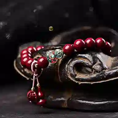 石在行 紫金砂单圈 招财转运 平安纳财纳福 国潮复古 佛珠盘玩好运 送礼 朱砂 玉石手串 女款