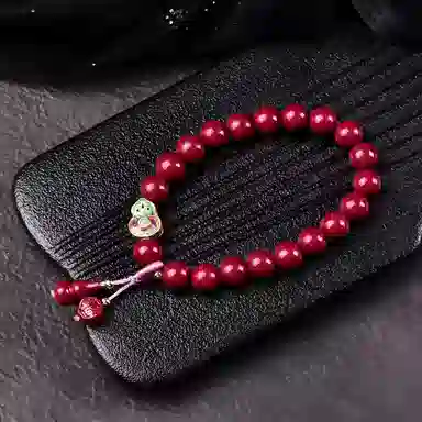 石在行 紫金砂单圈 招财转运 平安纳财纳福 国潮复古 佛珠盘玩好运 送礼 朱砂 玉石手串 女款