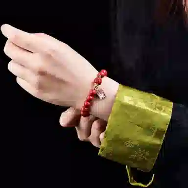 石在行 高含量红砂单圈 招财转运 平安纳财纳福 国潮复古 佛珠文玩盘玩好运 送礼 朱砂 手串 男女同款情侣款