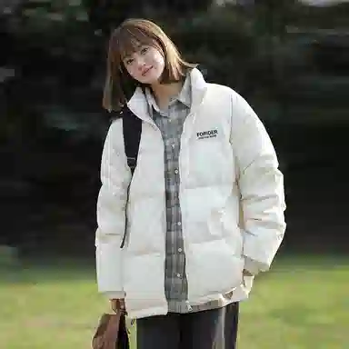 FORIDER Retro Letter Print Down Jacket