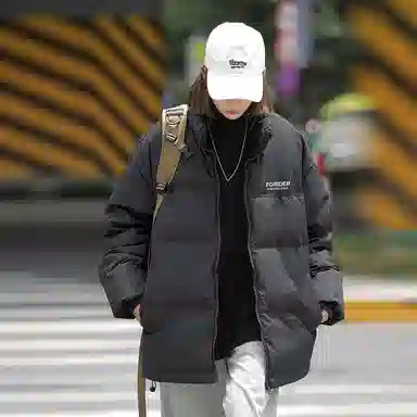 FORIDER Retro Letter Print Down Jacket