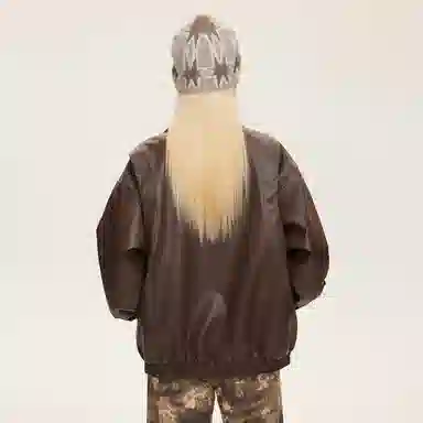 美式复古机车风纯色翻领宽松时尚拉链皮夹克皮衣 男女同款