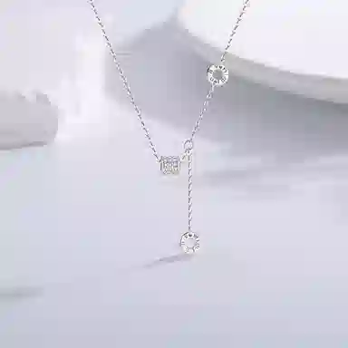 【S999纯银】 六桂福珠宝 罗马数字小蛮腰项链气质百搭温柔轻奢小众高级精致优雅大气时尚简约 足银 锁骨链 女款