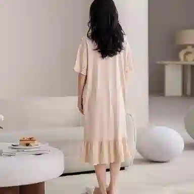 梦特娇 夏季 轻薄透气纯棉睡裙 女款 浅粉色