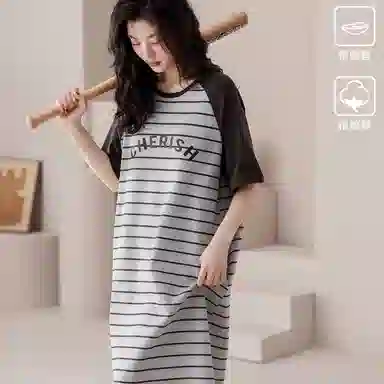 梦特娇 夏季 透气亲肤舒适睡裙 女款 灰色