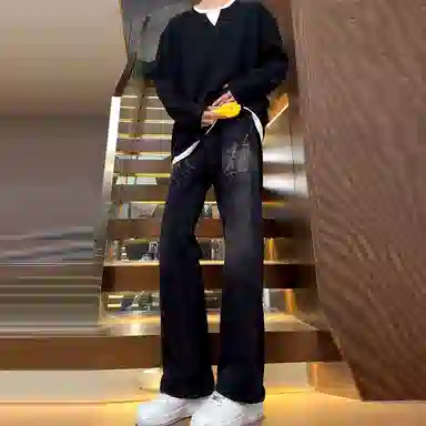 UPXIW Vintage Denim Pants