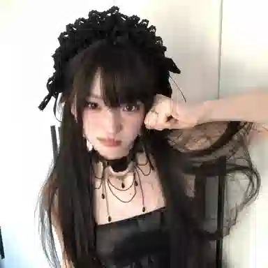 栖花漫语 黑色复古蕾丝玫瑰流苏暗黑系 合金 项链 女款