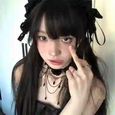 栖花漫语 黑色复古蕾丝玫瑰流苏暗黑系 合金 项链 女款