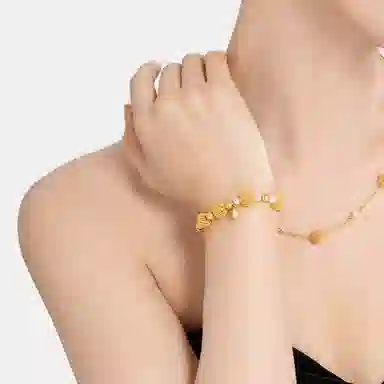 老凤祥 古法花丝 足金 按克计价 黄金手串 女款