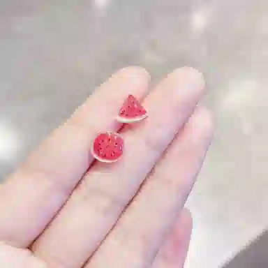【清凉一夏】 零界 西瓜甜美可爱小众大气简约百搭 合金 耳钉 男女同款情侣款