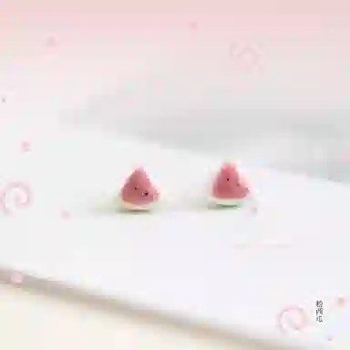 【清凉一夏】 零界 西瓜甜美可爱小众大气简约百搭 合金 耳钉 男女同款情侣款