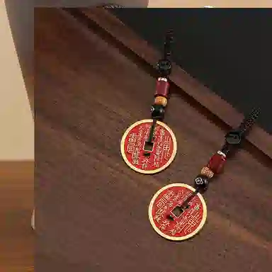 【已开 已过香】 零界 山鬼花钱新中式复古国风圆形平安行李箱书背包挂饰#好运 合金 挂件 男女同款情侣款