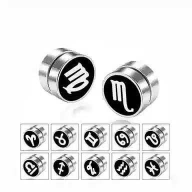【12星座系列】 零界 韩版无耳洞磁力个性磁石 合金 耳夹 男女同款情侣款