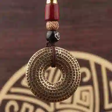 零界 六字箴言平安扣 心经古法工艺六字真言百搭#好运 合金 挂件 男女同款情侣款