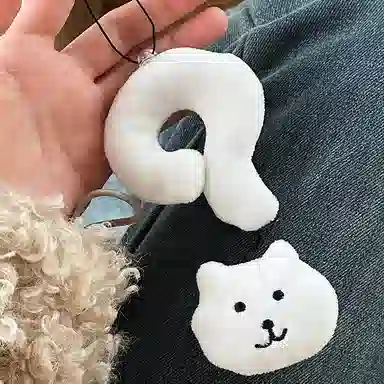 零界 可爱问号小熊 学院风卡通治愈 创意手机绳包包 行李箱 卡通玩偶 毛绒 挂件 男女同款情侣款