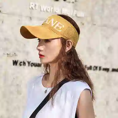 零界 防晒显脸小沙滩海边遮阳户外露营运动透气时尚防紫外线 聚酯纤维 帽子 男女同款情侣款