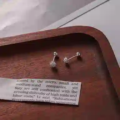 零界 浪漫蒲公英花朵 轻奢精致小众高级感设计 气质养耳洞防堵 冷淡风素圈镂空椭圆睡觉免摘耳饰 合金 耳钉 女款