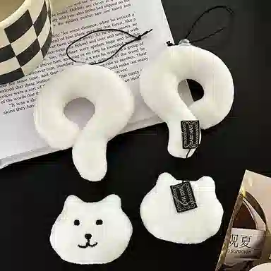 零界 可爱问号小熊 学院风卡通治愈 创意手机绳包包 行李箱 卡通玩偶 毛绒 挂件 男女同款情侣款