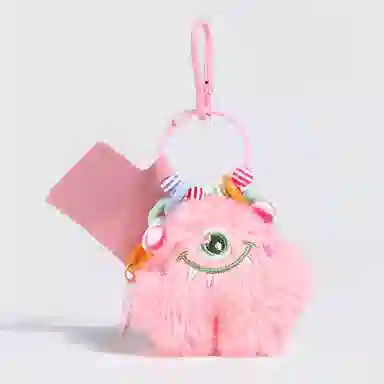 零界 小怪兽独眼卡通治愈创意手机绳包包挂饰行李箱玩偶#好运 毛绒 挂件 男女同款情侣款