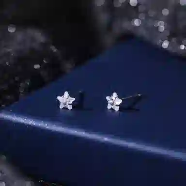 零界 爆闪星星 小众轻奢爆闪高级感 养耳洞睡觉免摘闪钻气质个性精致小巧日常通勤百搭 合金 耳钉 男女同款情侣款