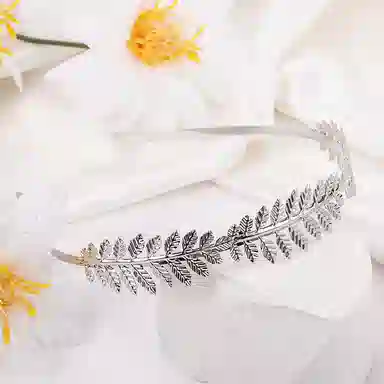 零界 高级简约发饰 复古巴洛克风金色树叶 韩式优雅宴会舞台 摄影道具 合金 发箍 男女同款情侣款