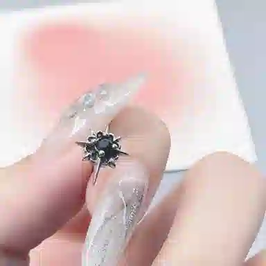 零界 黑钻北极星深邃冷淡风高级设计感潮酷精致百搭通勤耳饰 合金 耳钉 男女同款情侣款