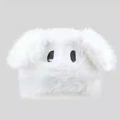 【入秋必备】 零界 可爱呆萌大眼狗超萌加厚毛绒针织帽 秋冬保暖护耳自拍道具大头围显脸小 聚酯纤维 绒线帽 男女同款情侣款