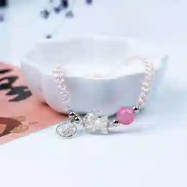 零界 招财貔貅福牌吞金兽 新中式迎福十二生肖 转运珠 小众轻奢纳福手工编制可调节 水晶 玉石手链 男女同款情侣款