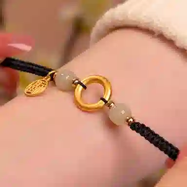 【福牌平安扣】 零界 精致新中式国风轻奢高级感本命年转运珠手工编绳 事事如意顺遂 琉璃 手链 男女同款情侣款