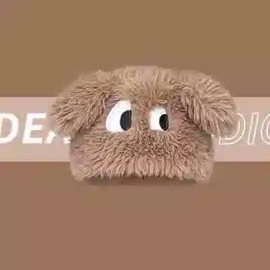 【入秋必备】 零界 可爱呆萌大眼狗超萌加厚毛绒针织帽 秋冬保暖护耳自拍道具大头围显脸小 聚酯纤维 绒线帽 男女同款情侣款