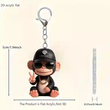 零界 比耶猴子创意炫酷抽象精致书包背包可爱时尚潮流装饰挂饰 亚克力 挂件 男女同款情侣款