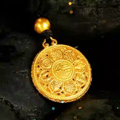 【风生水起】 零界 转动罗盘好运滚滚！ 新中式国潮复古风八宝花盘  一款两用 可挂可戴#好运 合金 挂件 男女同款情侣款