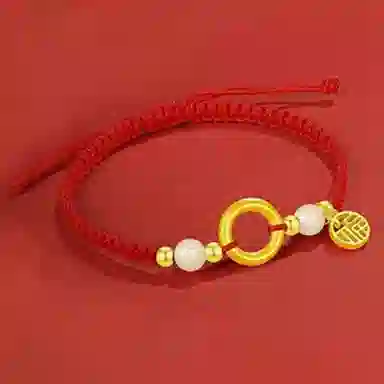 【福牌平安扣】 零界 精致新中式国风轻奢高级感本命年转运珠手工编绳 事事如意顺遂 琉璃 手链 男女同款情侣款