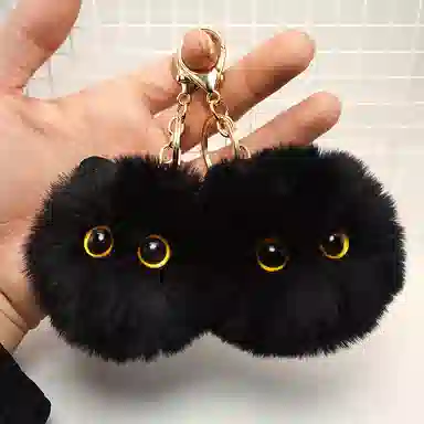 零界 猫猫头玩具包包汽车可爱公仔小猫咪卡通治愈 创意 行李箱  卡通玩偶 毛绒 钥匙扣 男女同款情侣款