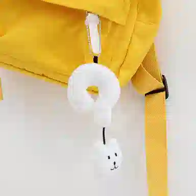 零界 可爱问号小熊 学院风卡通治愈 创意手机绳包包 行李箱 卡通玩偶 毛绒 挂件 男女同款情侣款