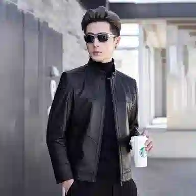 AHCN Slim Fit Leather Jacket