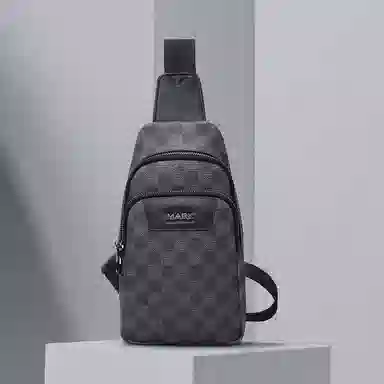 FAIRWHALE Classic Checkered PVC Chest Bag Black