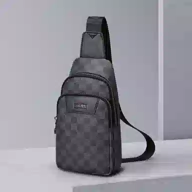 FAIRWHALE Classic Checkered PVC Chest Bag Black